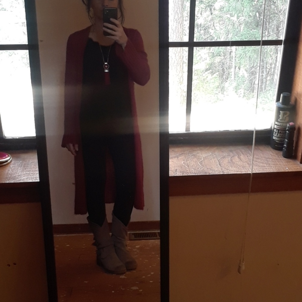 Express Red duster cardigan